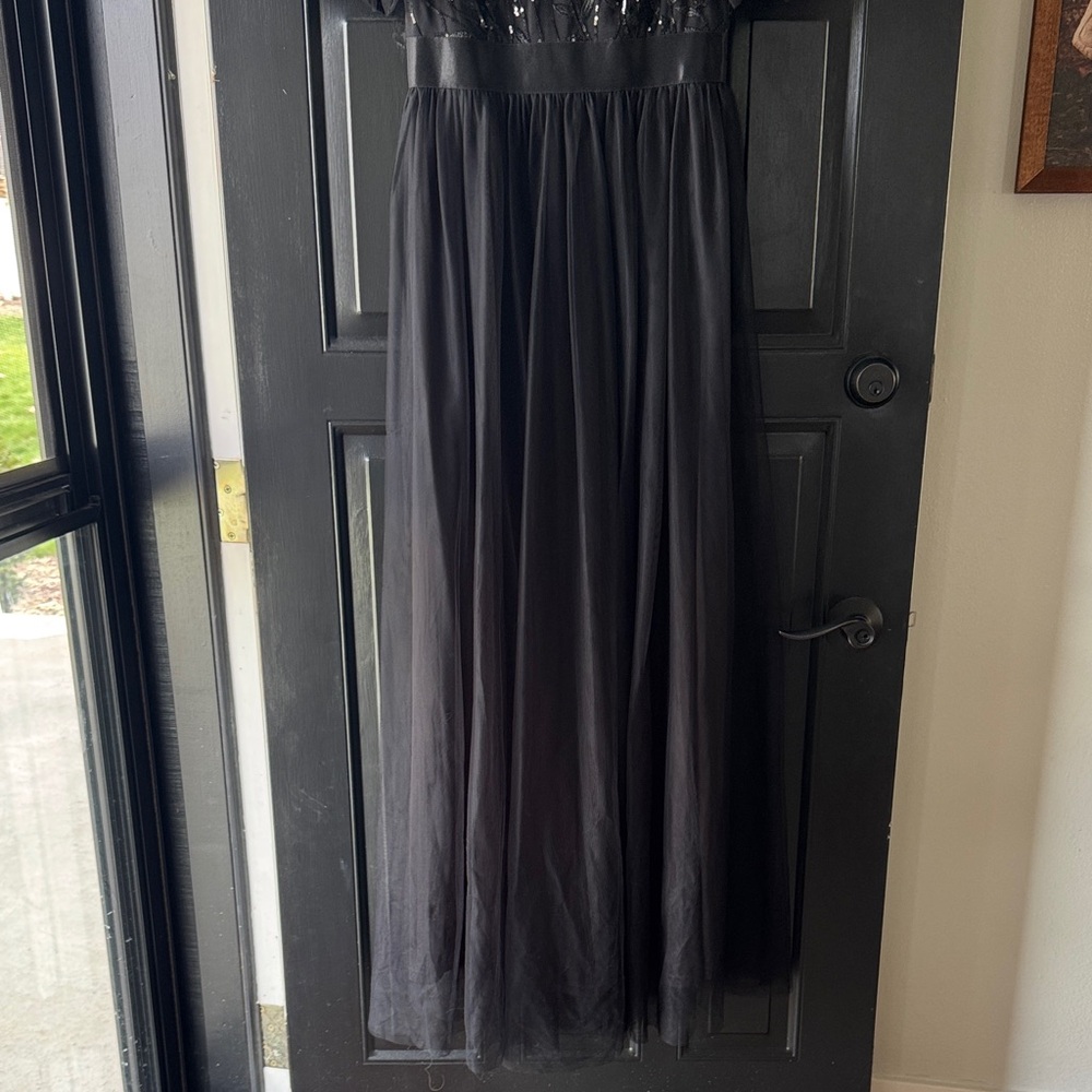 Ever Pretty Black Maxi Tulle Skirt with Satin Waistband